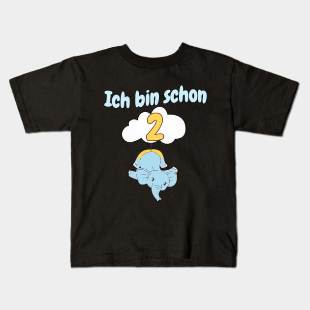 Elefant Geburtstag Kinder 2 Jahre Kids T-Shirt by Foxxy Merch